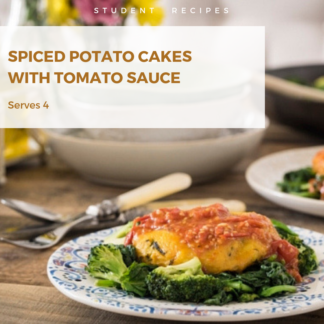 Spiced Potato Cakes with Tomato Sauce- Easy and Cheap Student Recipes - door2doorstudentstorage